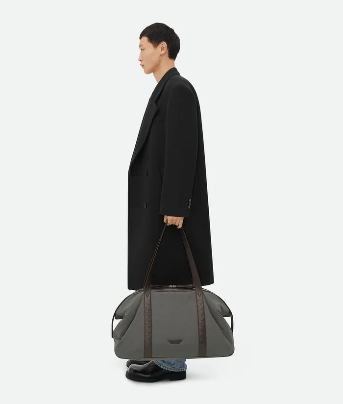 WomenMen Bottega Veneta Travel Bags Large Crossroad Weekender Light Graphite