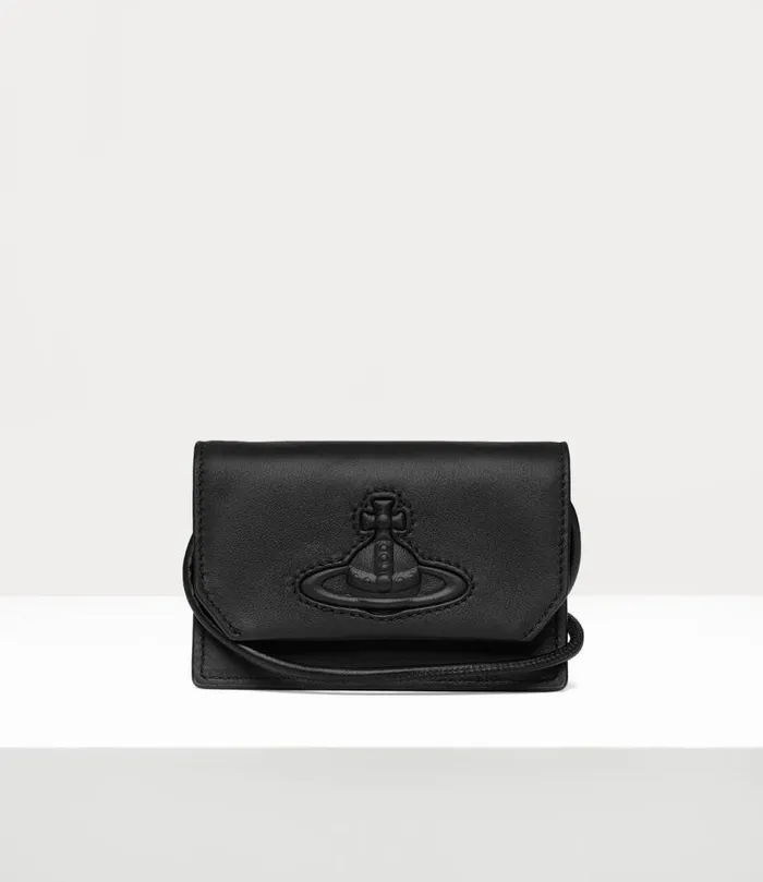 WomenMen Card Holder With Strap Black Vivienne Westwood Wallets And Purses