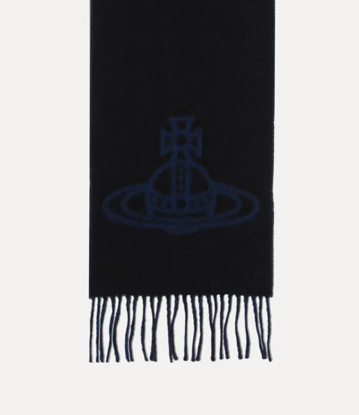 WomenMen Double Logo Scarf Blue Vivienne Westwood Scarves And Ponchos WomenMen Double Logo Scarf Blue Vivienne Westwood Scarves And Ponchos