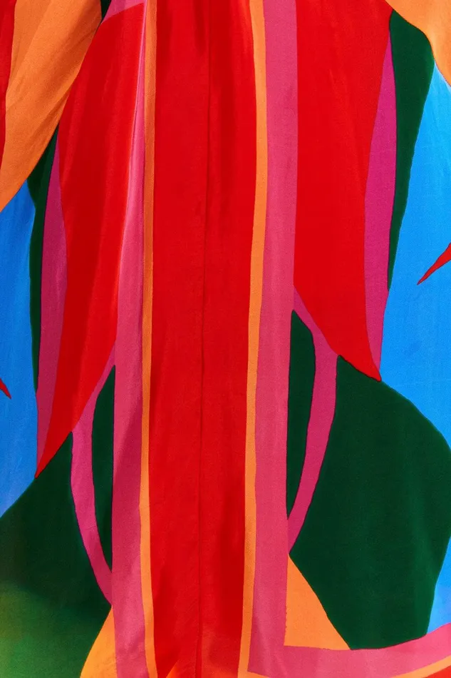 Women Midi Dresses Farm Rio Colorful Leaves Midi Dress