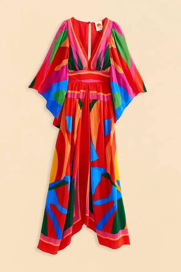 Women Midi Dresses Farm Rio Colorful Leaves Midi Dress