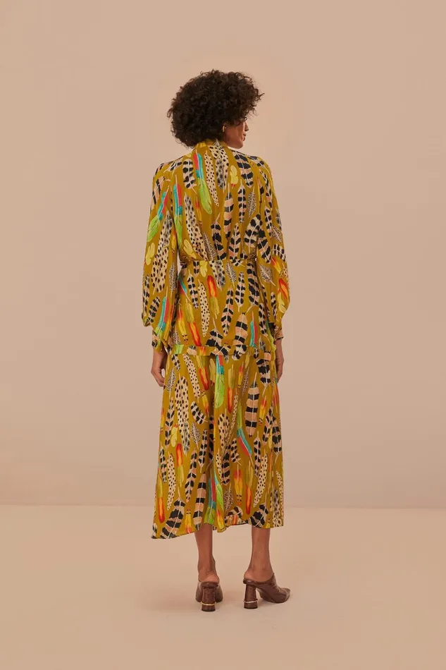 Women Midi Dresses Farm Rio Green Amazon Feathers Midi Dress