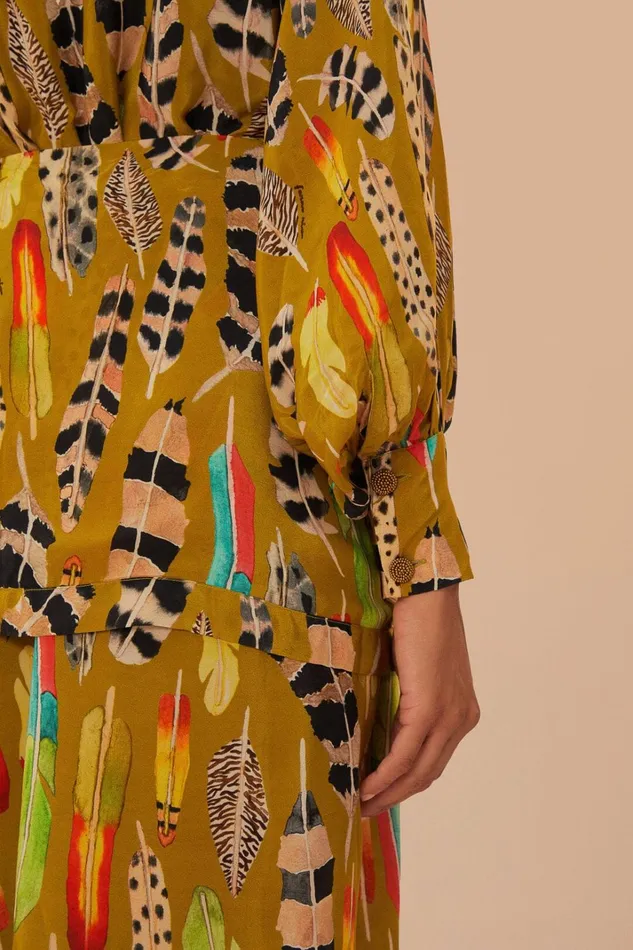 Women Midi Dresses Farm Rio Green Amazon Feathers Midi Dress
