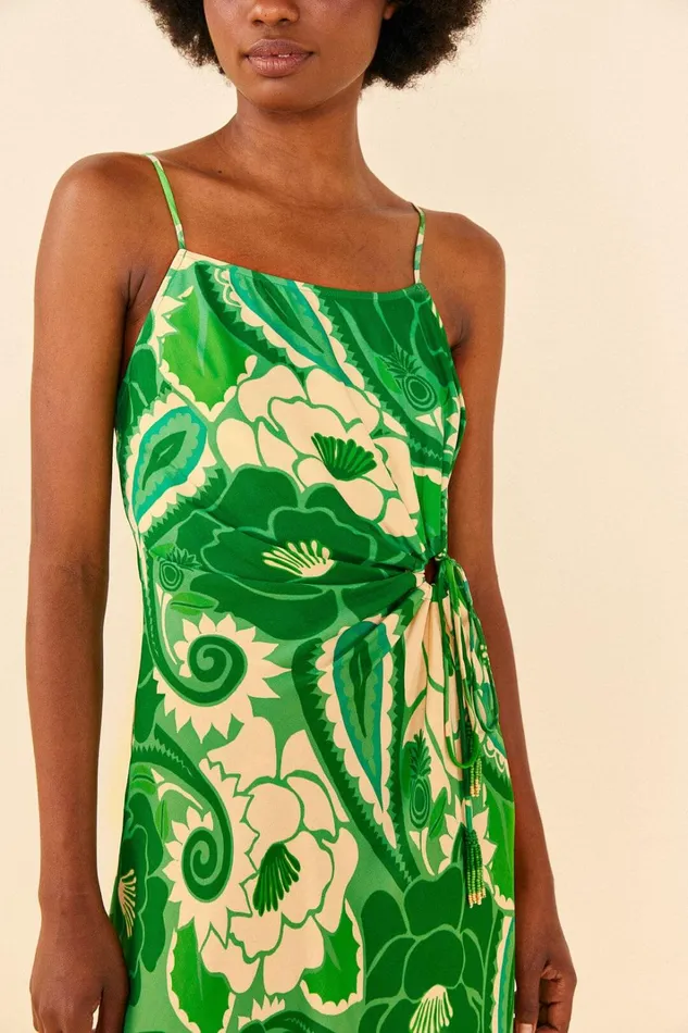 Women Midi Dresses Farm Rio Tropical Groove Circle Cut Out Midi Dress