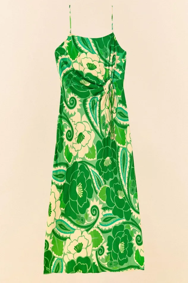 Women Midi Dresses Farm Rio Tropical Groove Circle Cut Out Midi Dress