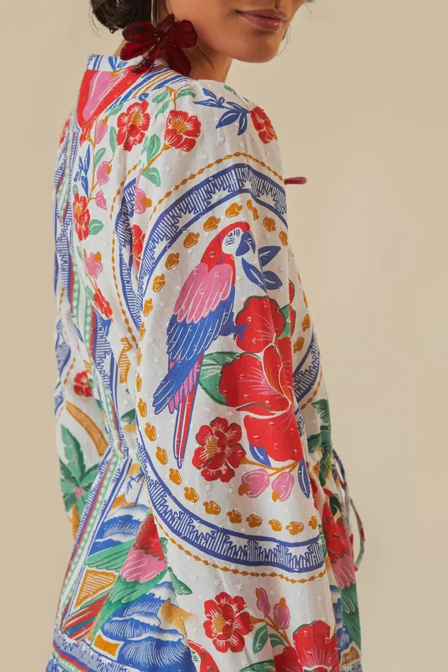 Women Mini Dresses Farm Rio OffWhite Flowers Beach Mini Dress