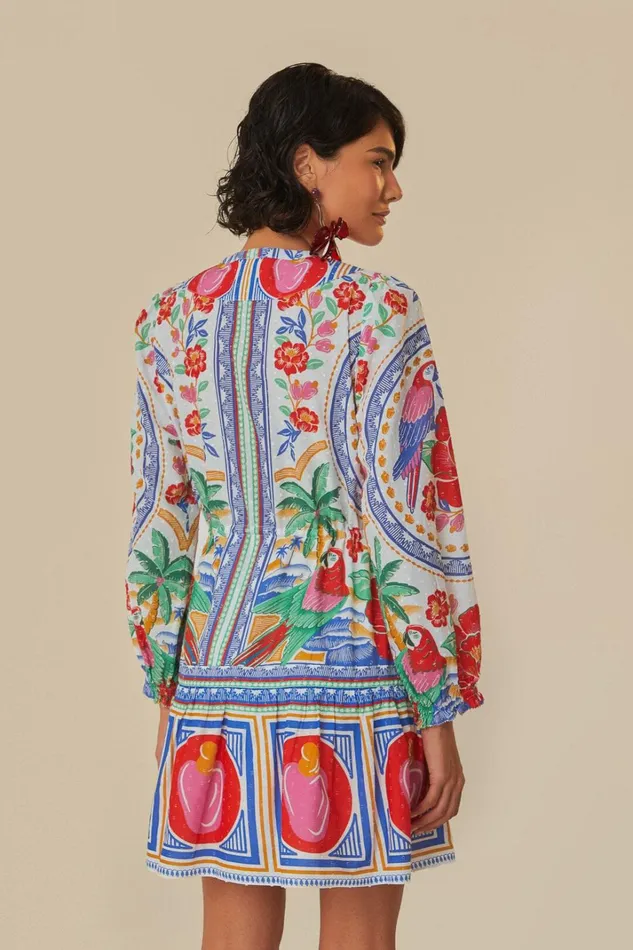 Women Mini Dresses Farm Rio OffWhite Flowers Beach Mini Dress