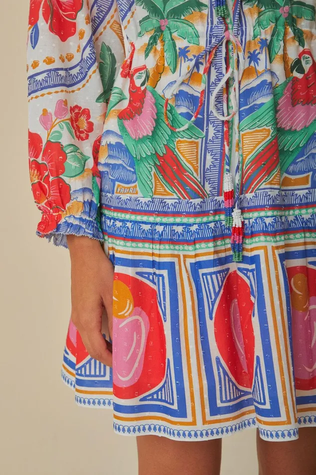Women Mini Dresses Farm Rio OffWhite Flowers Beach Mini Dress