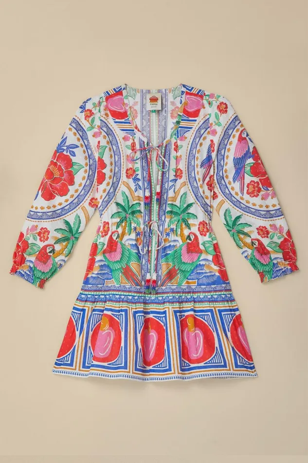 Women Mini Dresses Farm Rio OffWhite Flowers Beach Mini Dress