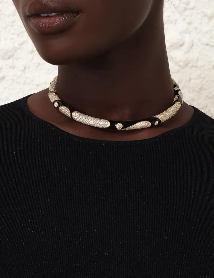 Women Necklaces Zimmermann Stella Pave Choker Goldblack