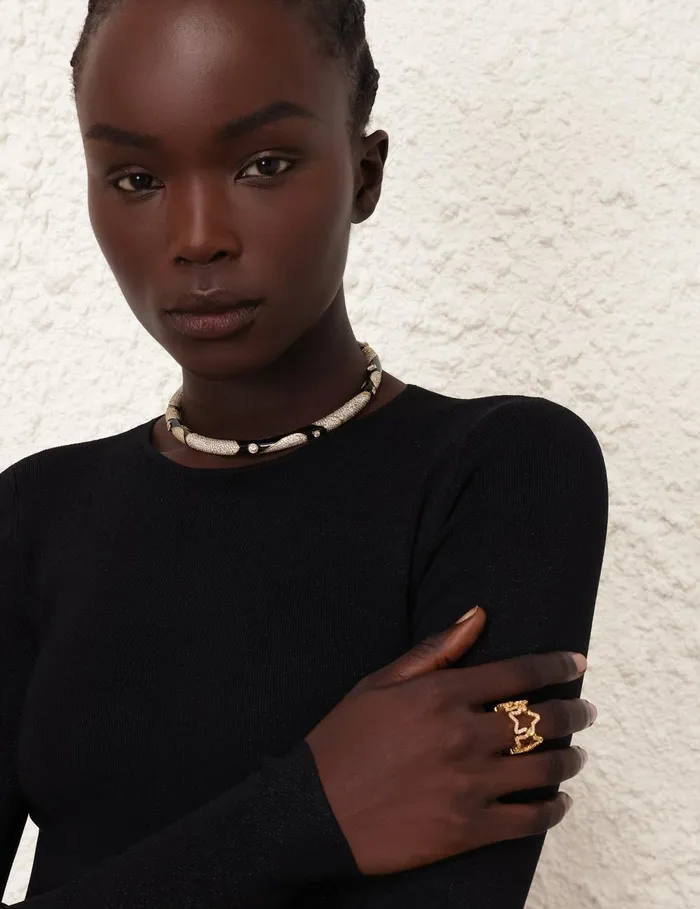 Women Necklaces Zimmermann Stella Pave Choker Goldblack