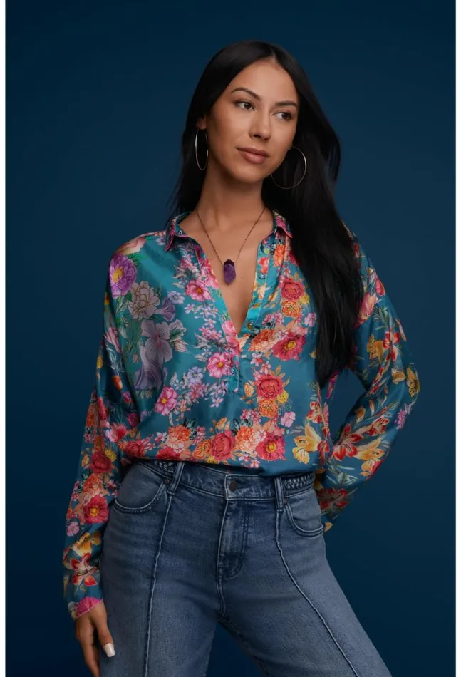 Women Neutra Mara Blouse Multi Johnny Was Tops