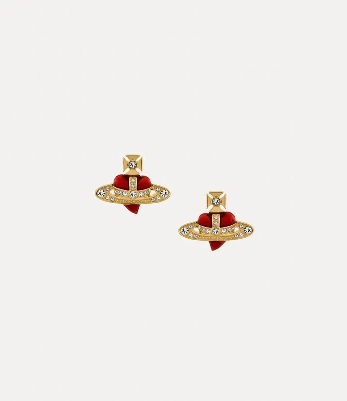 Women New Diamante Heart Earrings Goldcrystalcrystalindianpinkenamel Vivienne Westwood Classic Styles Women New Diamante Heart Earrings Goldcrystalcrystalindianpinkenamel Vivienne Westwood Classic Styles