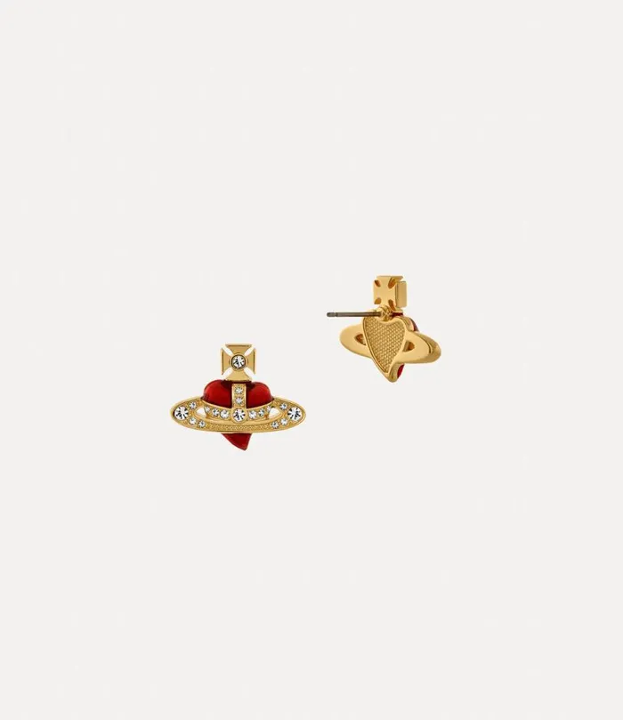Women New Diamante Heart Earrings Goldcrystalcrystalindianpinkenamel Vivienne Westwood Classic Styles Women New Diamante Heart Earrings Goldcrystalcrystalindianpinkenamel Vivienne Westwood Classic Styles