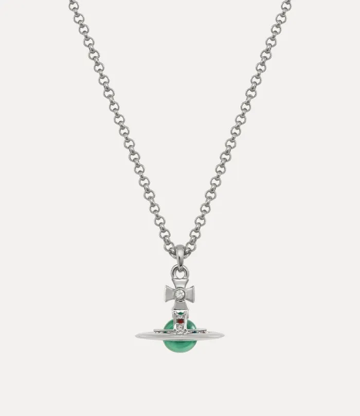 Women New Petite Orb Pendant Platinummintgreenmulti Vivienne Westwood Classic Styles Women New Petite Orb Pendant Platinummintgreenmulti Vivienne Westwood Classic Styles
