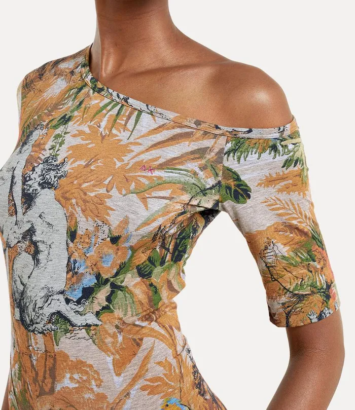 Women Orgy Shoulder Tshirt Jungleprint Vivienne Westwood Tops And Shirts Women Orgy Shoulder Tshirt Jungleprint Vivienne Westwood Tops And Shirts