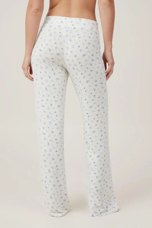 Women Pajamas Cotton On Super Soft V Front Pant Evie Ditsy Blue