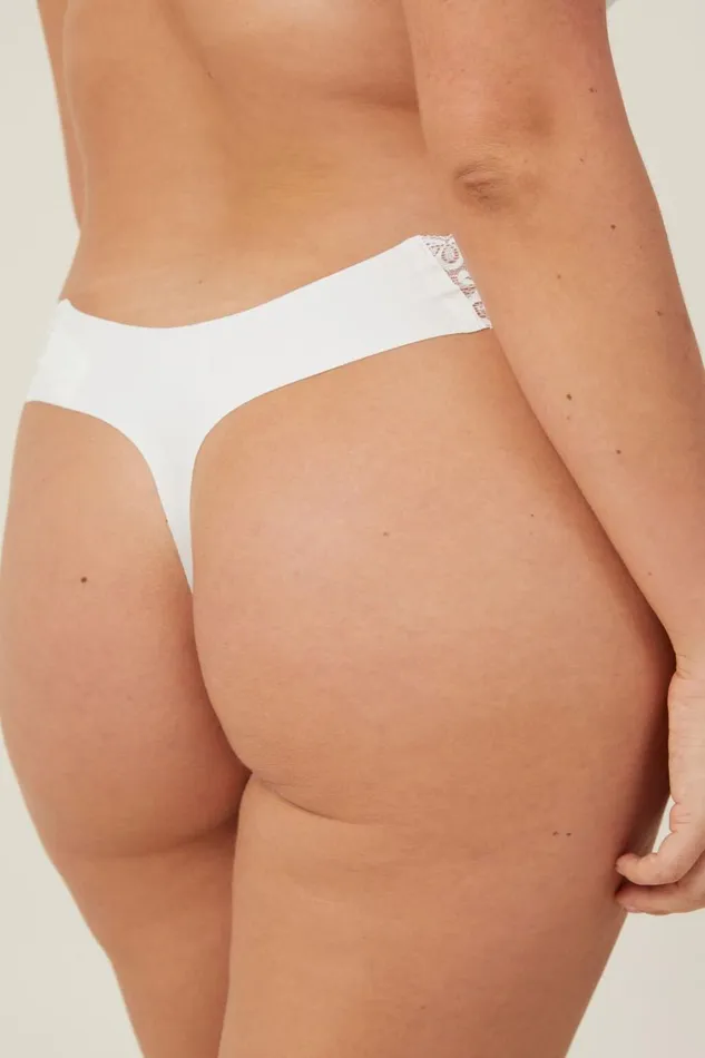 Women Panties Cotton On Party Pants Seamless GString Brief Cream Women Panties Cotton On Party Pants Seamless GString Brief Cream
