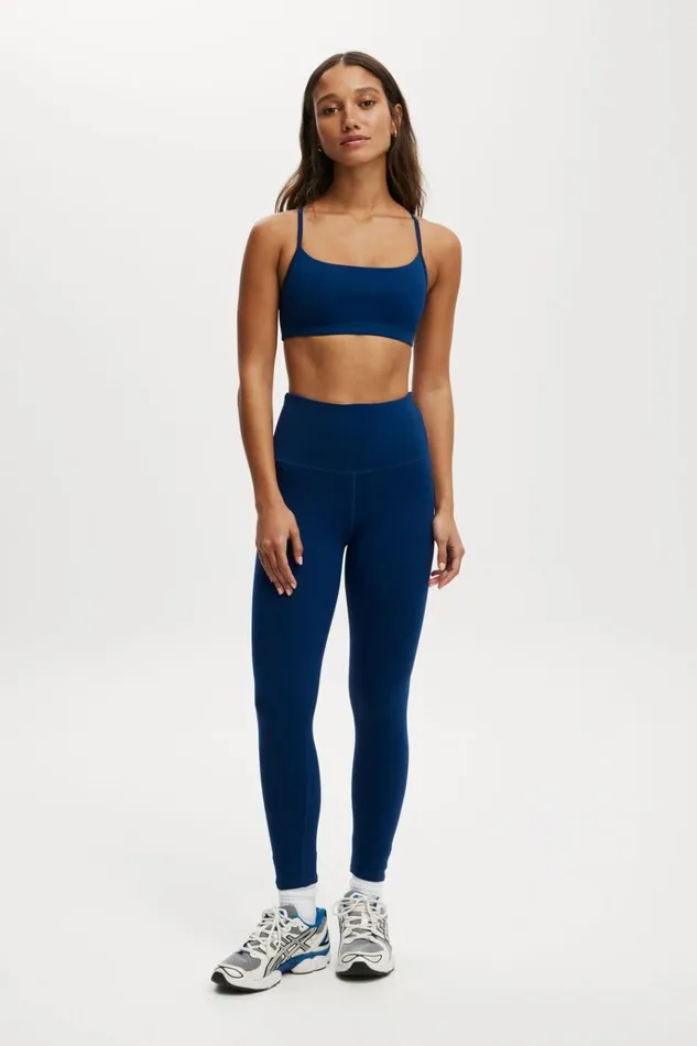 Women Pants Cotton On Active High Waist Core 78 Tight Navy Peony