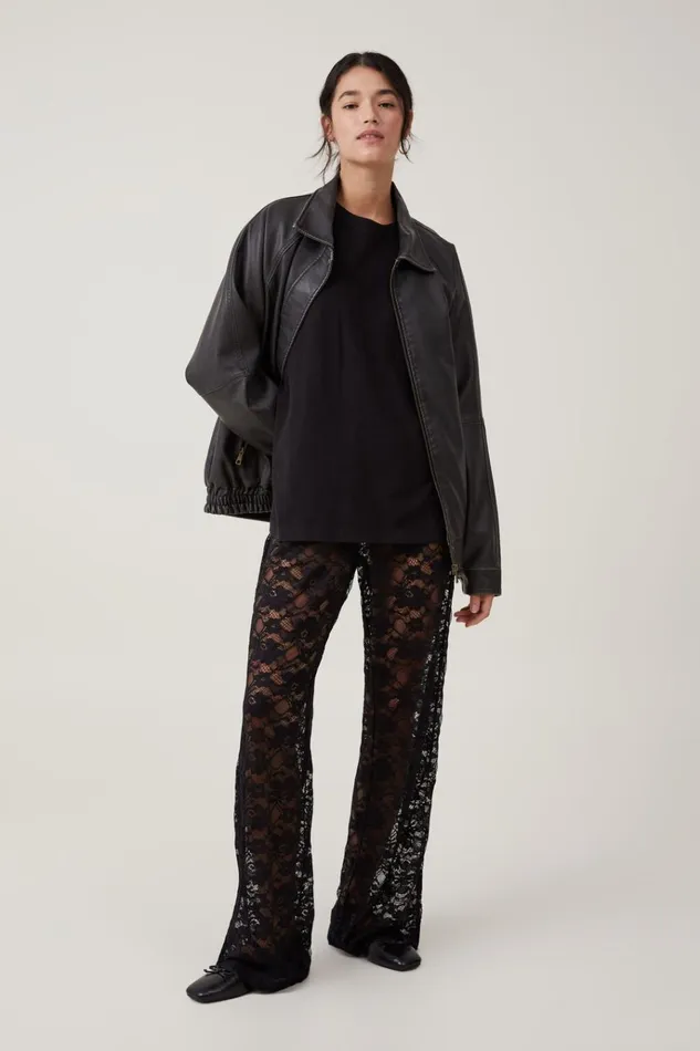 Women Pants Cotton On Emmeline Lace Pant Black