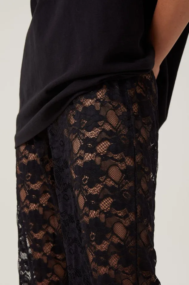 Women Pants Cotton On Emmeline Lace Pant Black