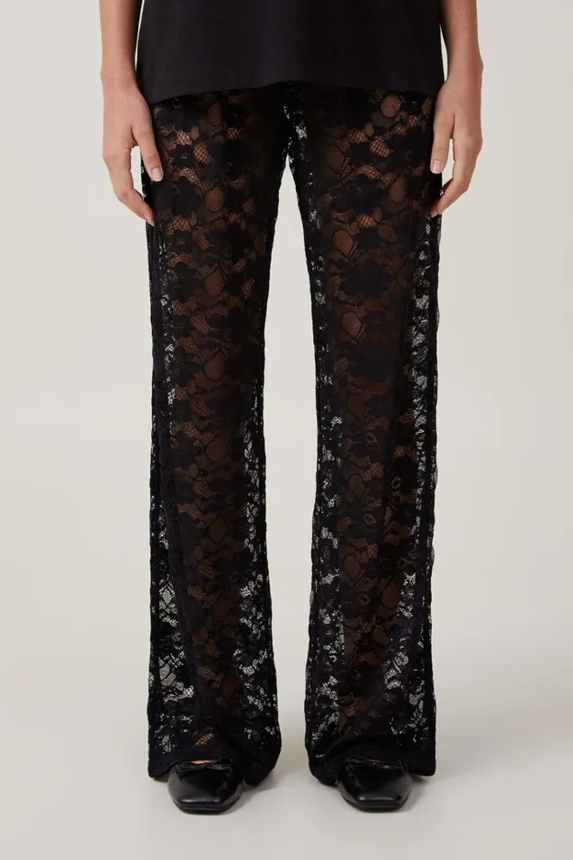 Women Pants Cotton On Emmeline Lace Pant Black