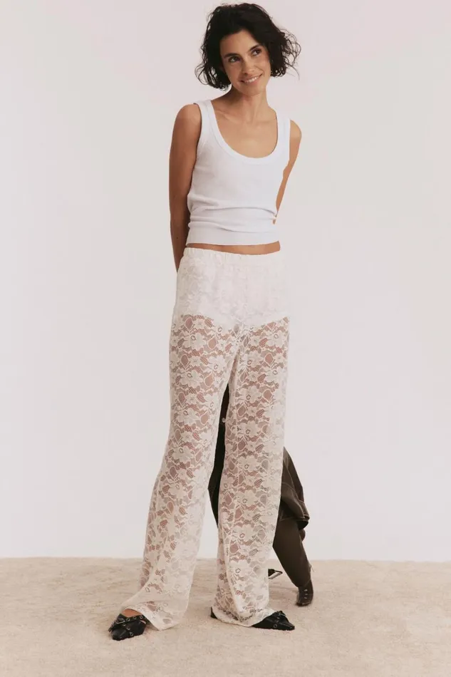 Women Pants Cotton On Emmeline Lace Pant Cream