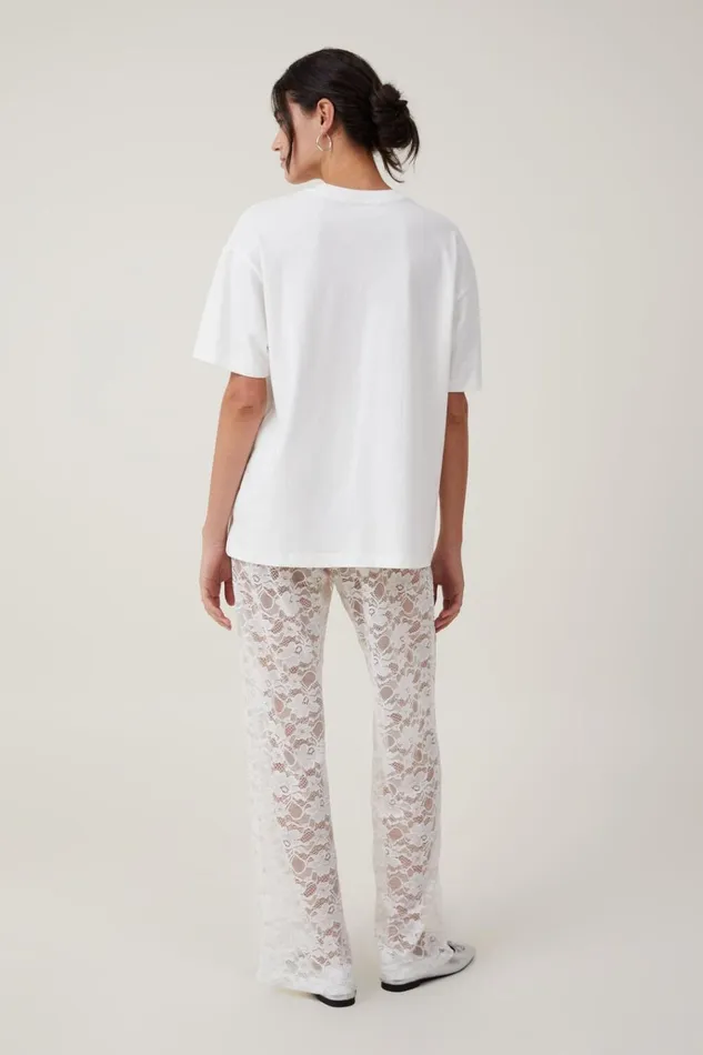 Women Pants Cotton On Emmeline Lace Pant Cream