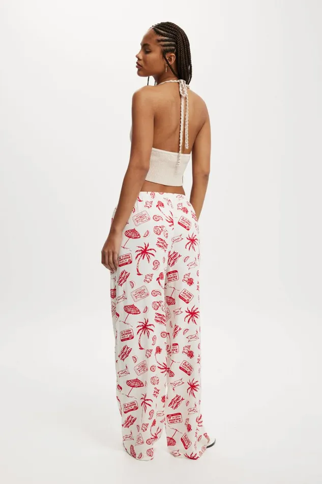 Women Pants Cotton On Haven Wide Leg Pant Mediterranean Escape Gardenia