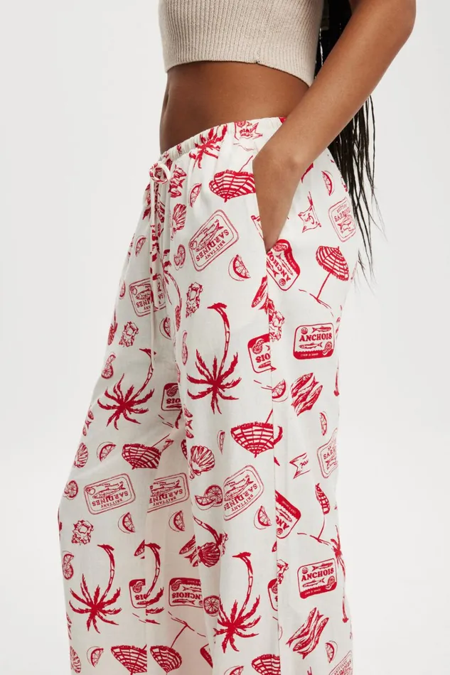 Women Pants Cotton On Haven Wide Leg Pant Mediterranean Escape Gardenia
