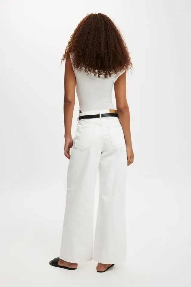 Women Pants Cotton On Relaxed Wide Jean Vintage White Women Pants Cotton On Relaxed Wide Jean Vintage White
