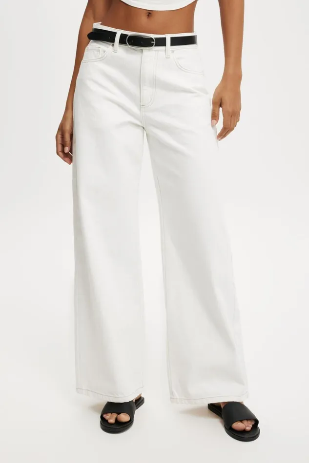 Women Pants Cotton On Relaxed Wide Jean Vintage White Women Pants Cotton On Relaxed Wide Jean Vintage White