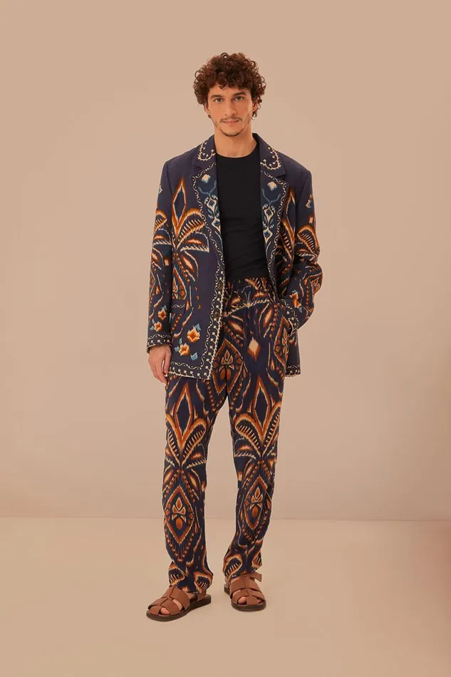 Women Pants Farm Rio Blue Pineapple Ikat Pants