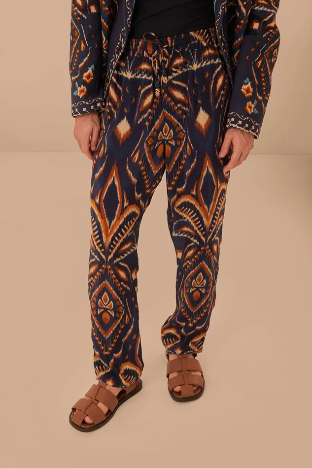 Women Pants Farm Rio Blue Pineapple Ikat Pants