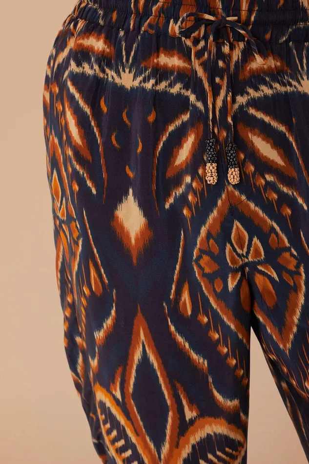 Women Pants Farm Rio Blue Pineapple Ikat Pants