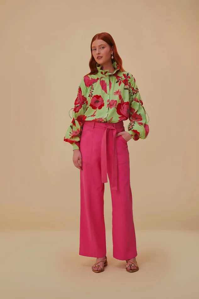 Women Pants Farm Rio Pink Wide Pants