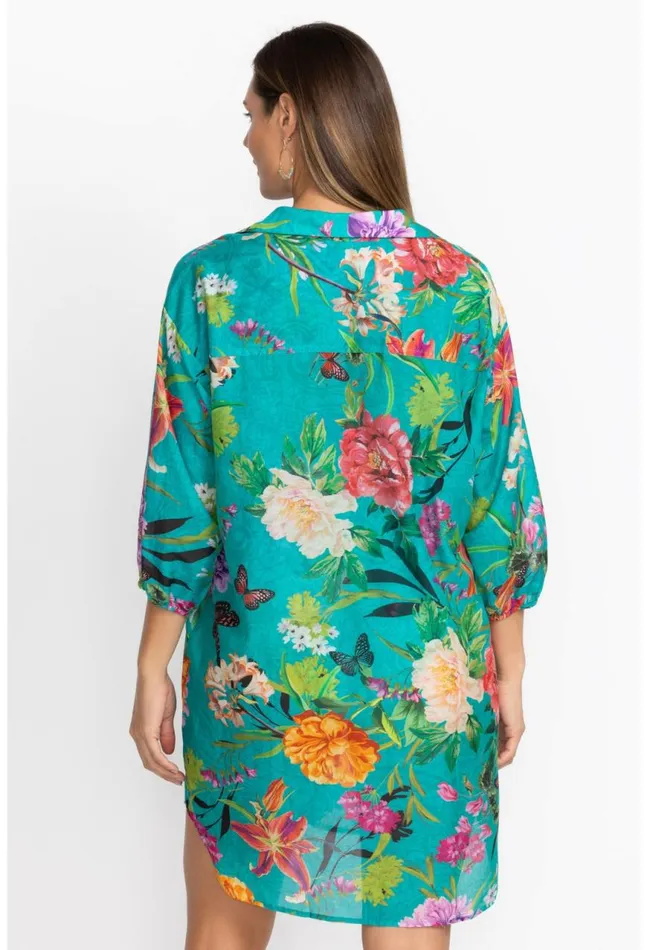 Women Peacock Goza Shirt Dress Peacock Goza Johnny Was Swim and Resort