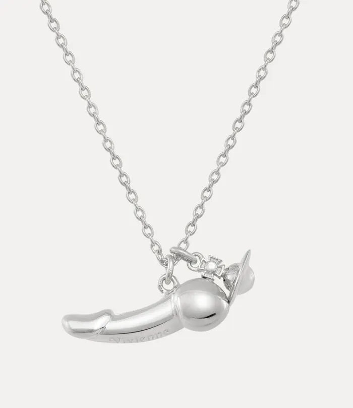 Women Penis Pendant Necklace Platinum Vivienne Westwood Necklaces