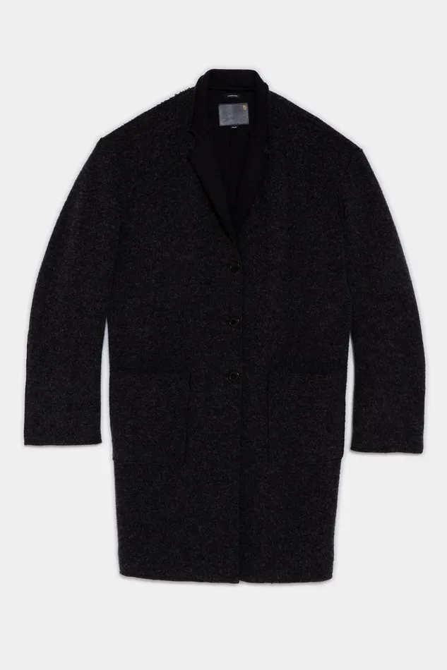 Women R13 Raw Cut Coat 8211 Dark Grey Jackets and Coats