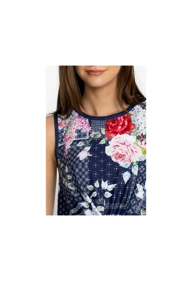 Women Rose Patch Crossover Tank Rose Patch Johnny Was Tops