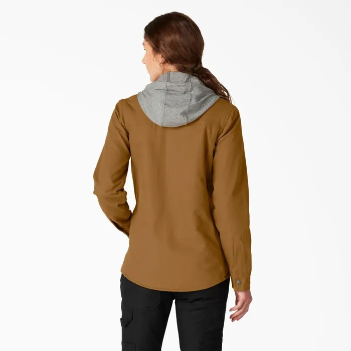 Womens Duck Hooded Shirt Jacket Brown Duck Brown Duck bd Women Dickies Shirt Jackets Womens Duck Hooded Shirt Jacket Brown Duck Brown Duck bd Women Dickies Shirt Jackets