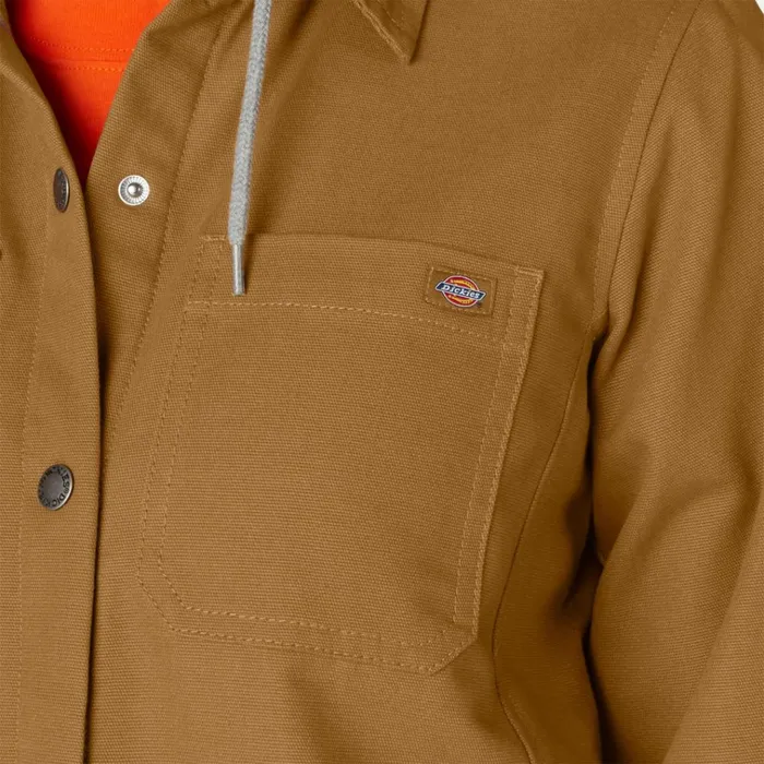 Womens Duck Hooded Shirt Jacket Brown Duck Brown Duck bd Women Dickies Shirt Jackets Womens Duck Hooded Shirt Jacket Brown Duck Brown Duck bd Women Dickies Shirt Jackets