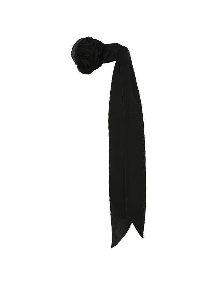 Women Scarves Zimmermann Flower Neck Scarf Black