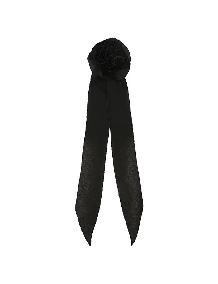 Women Scarves Zimmermann Flower Neck Scarf Black