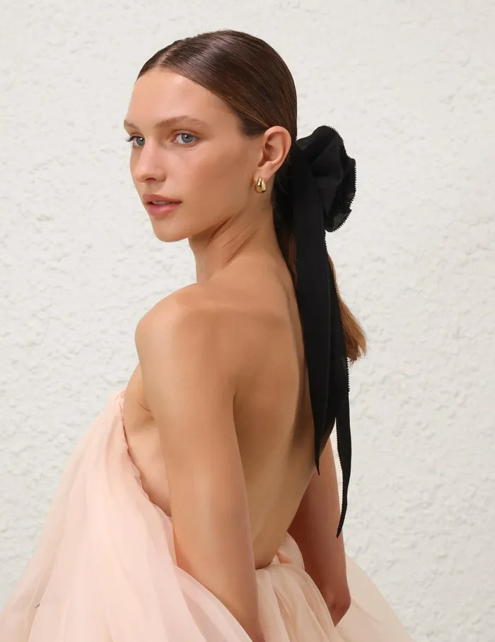 Women Scarves Zimmermann Flower Neck Scarf Black