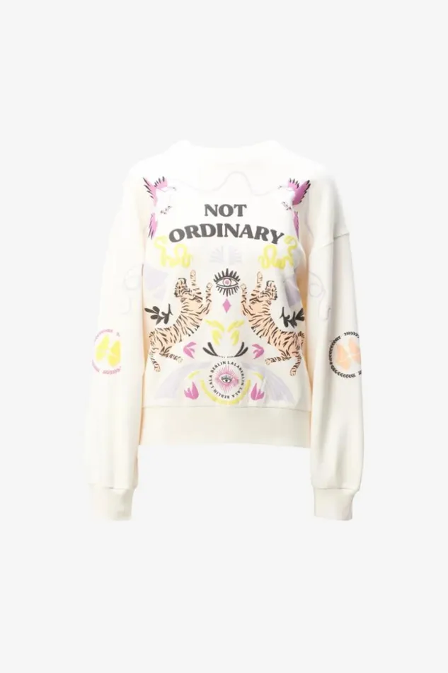 Women Shirts and Blouses Lala Berlin Sweatshirt Izoni Cotton Not Ordinary Cream
