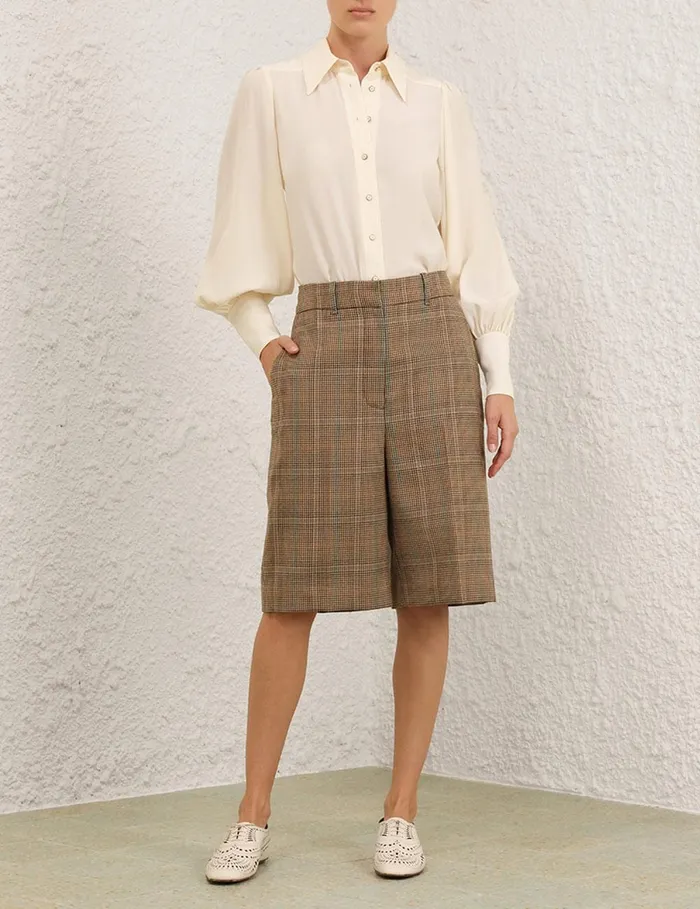Women Shorts and Pants Zimmermann Eden Checked Short Check
