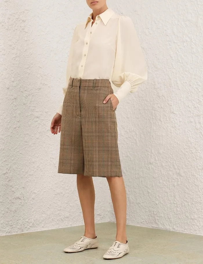 Women Shorts and Pants Zimmermann Eden Checked Short Check