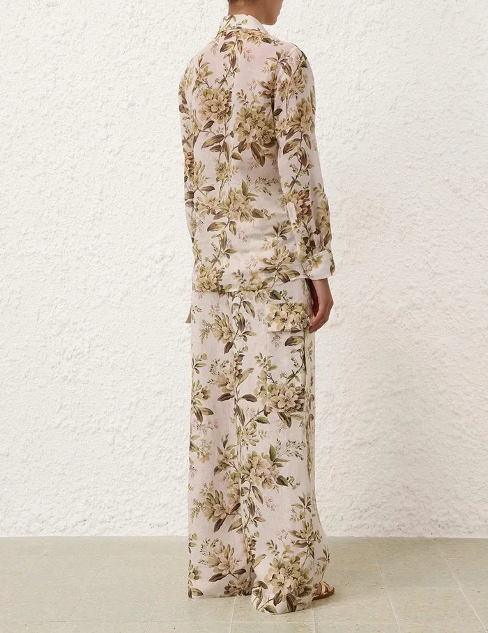 Women Shorts and Pants Zimmermann Golden Relaxed Pocket Pant Sage Toile Floral