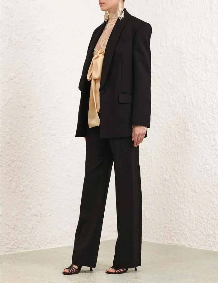 Women Shorts and Pants Zimmermann Illustration Straight Tux Pant Black